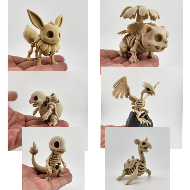 3D Printing Pla - Model Tulang Fosil Pokémon Eevee Charmander