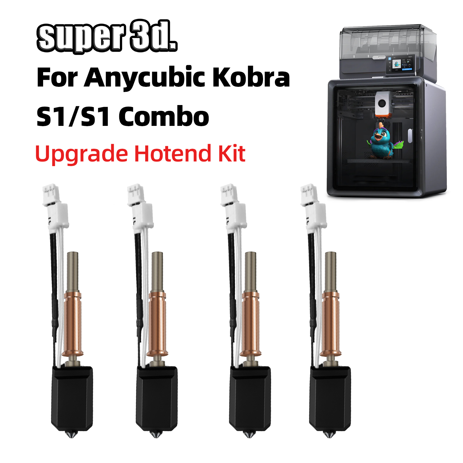 Nozzle 0.4Mm Hardened - Untuk Anycubic Kobra S1 Hotend Kobra