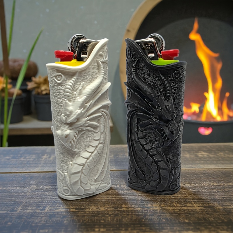 3D Printing Pla - Casing Pemantik Api Motif Naga Gothic