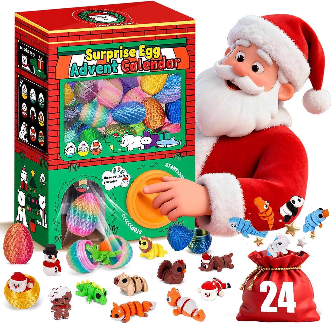 3D Printing Fidget Toys - 24pcs Telur Kejutan Cetak 3D Blind