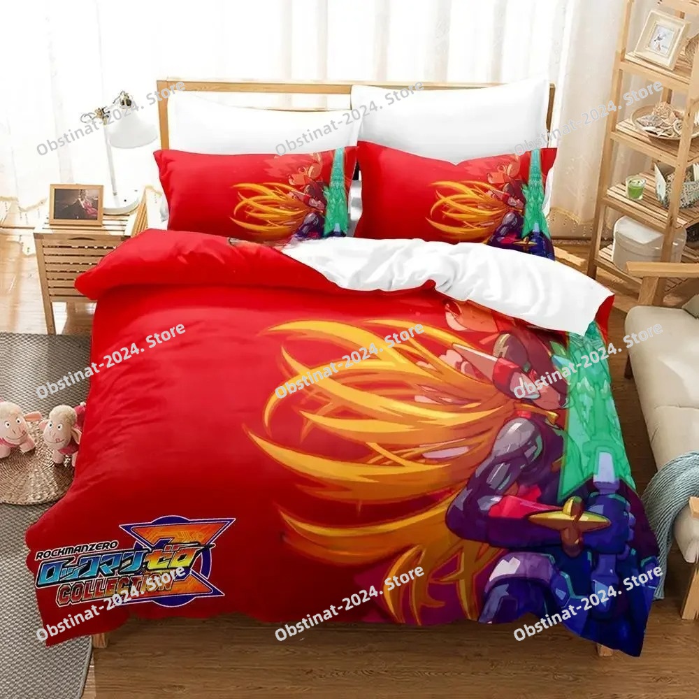 Set Sprei Anime 3D Mega Man Ze - 3D Printing Quilting ulasan dan harga