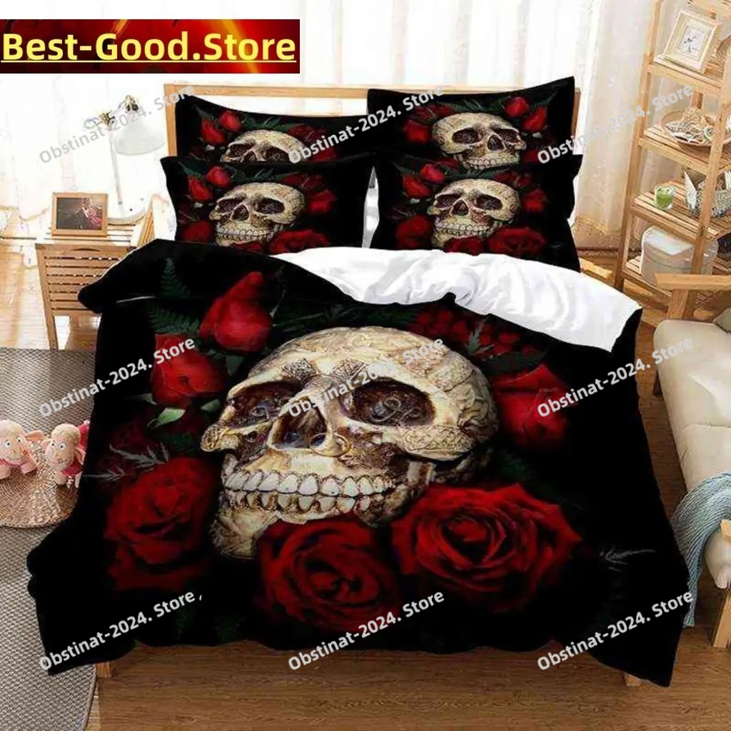 Set Sprei Motif Tengkorak Ukur - 3D Printing Quilting ulasan dan harga