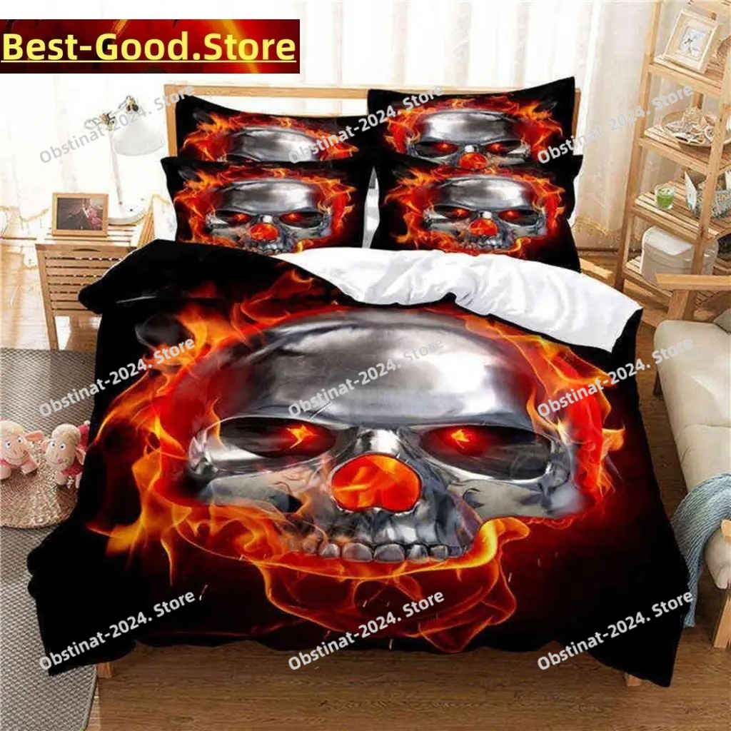 Set Sprei Motif Tengkorak Ukur - 3D Printing Quilting ulasan dan harga