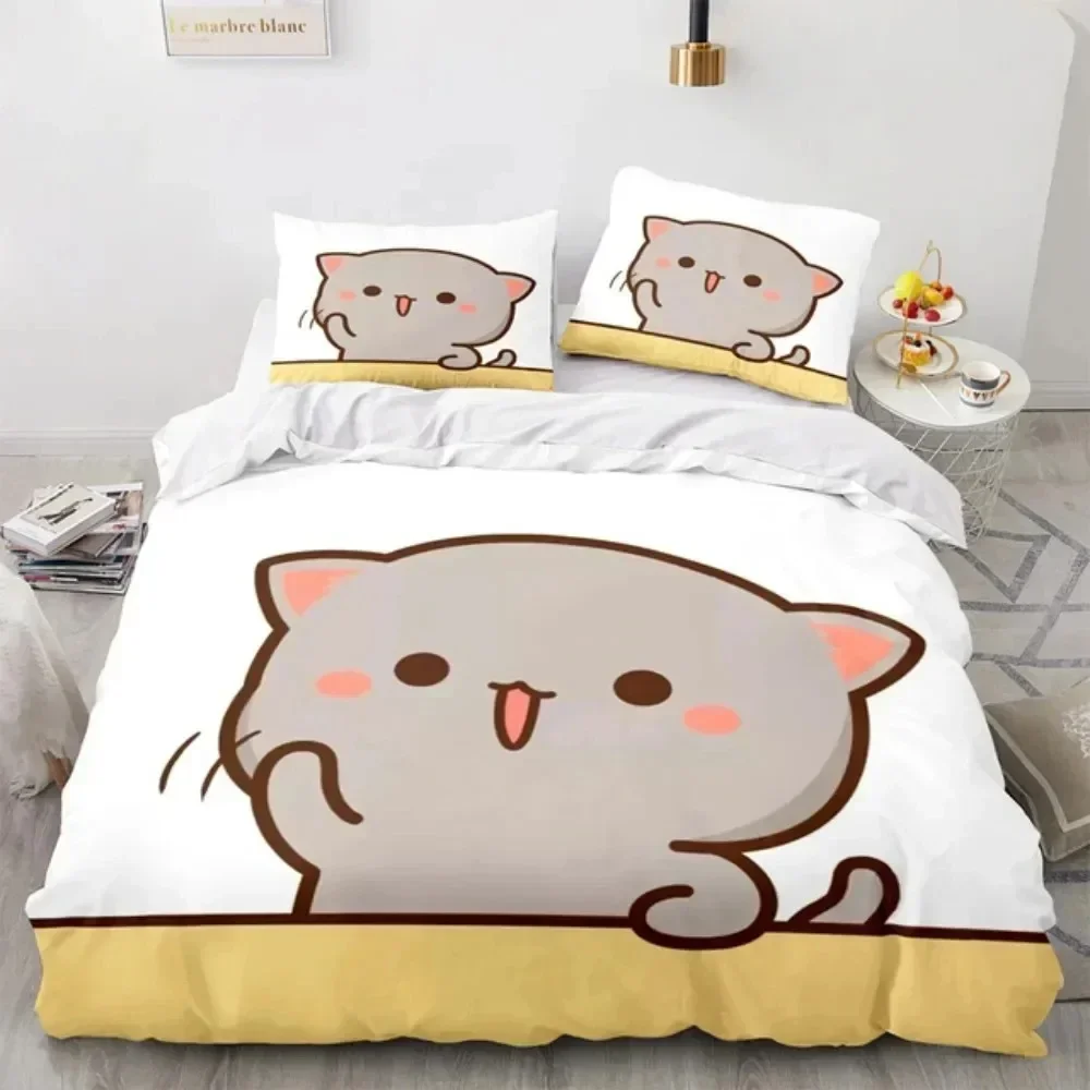 Set Sprei Kasur Motif Kucing P - 3D Printing Quilting ulasan dan harga