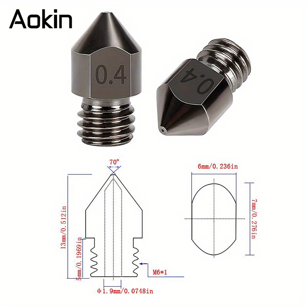 1/5/10 Buah Nosel MK8 Peningka - Nozzle 0.4Mm Hardened ulasan dan harga