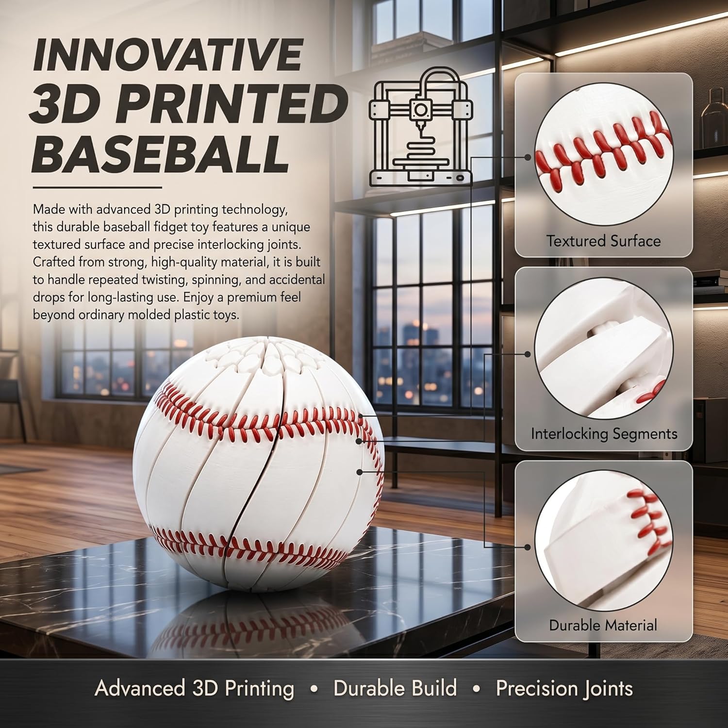 Mainan Bola Fidget Baseball 3D - 3D Printing Fidget Toys ulasan dan harga