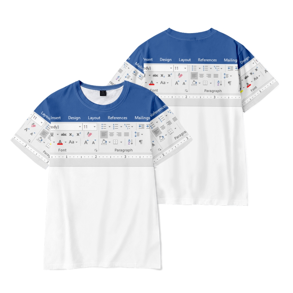 Kaos Oblong 3D Print Lucu Exce - 3D Printing Online Service ulasan dan harga