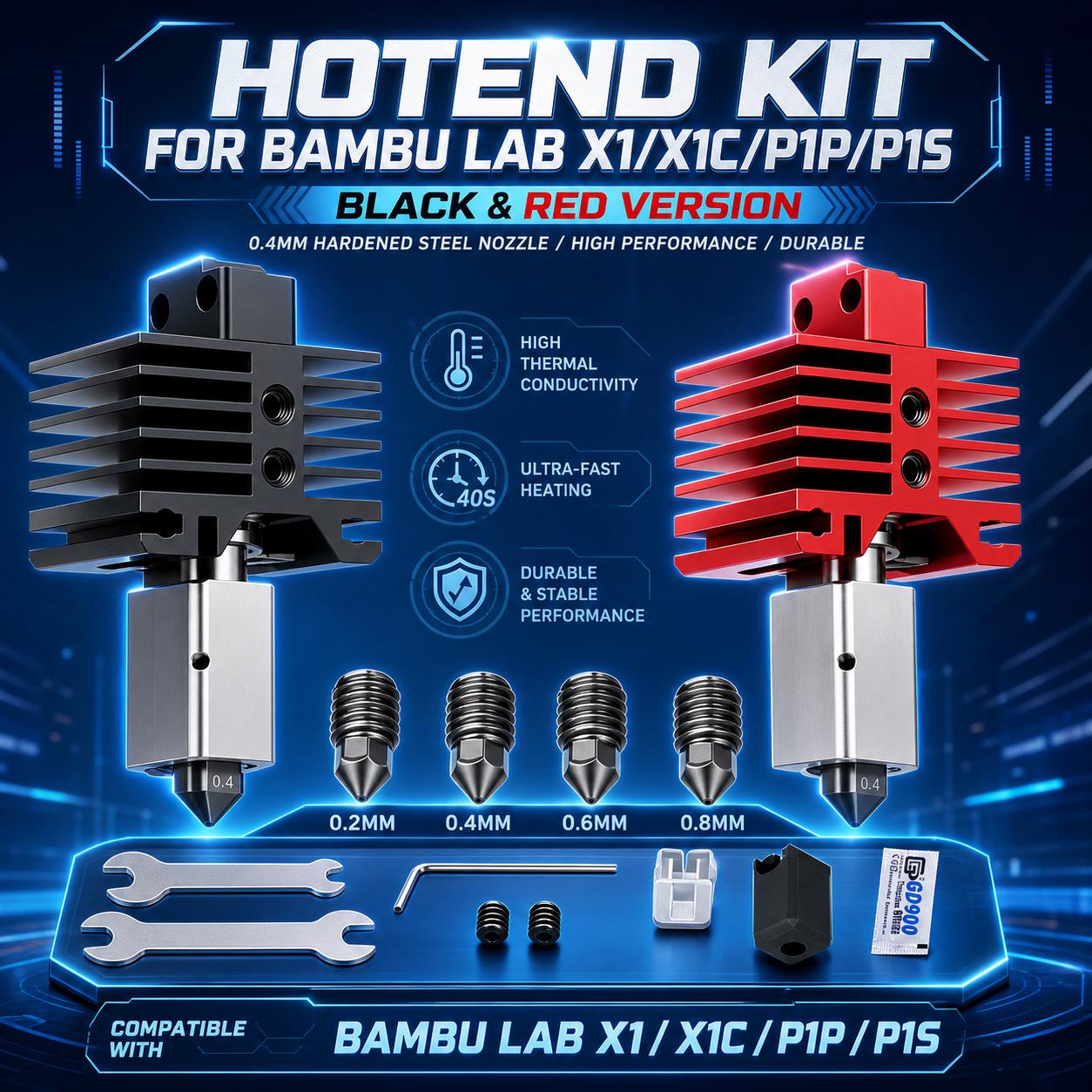 Kit Hotend yang Ditingkatkan u - Nozzle 0.4Mm Hardened ulasan dan harga