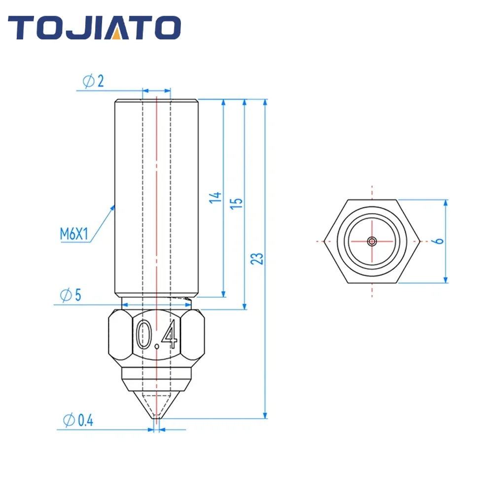 Nosel Volcano kecepatan tinggi - Nozzle 0.4Mm Hardened ulasan dan harga