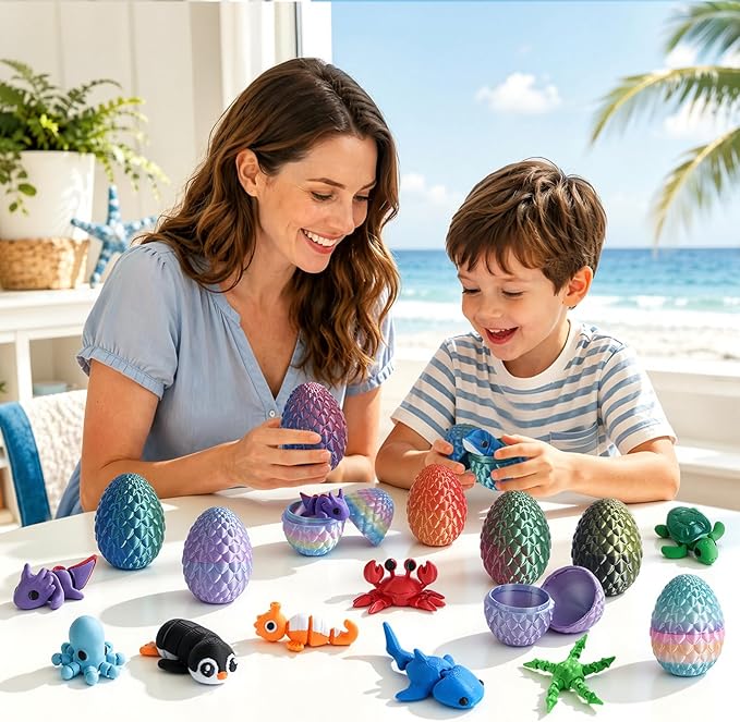 24pcs Telur Kejutan Cetak 3D B - 3D Printing Fidget Toys ulasan dan harga