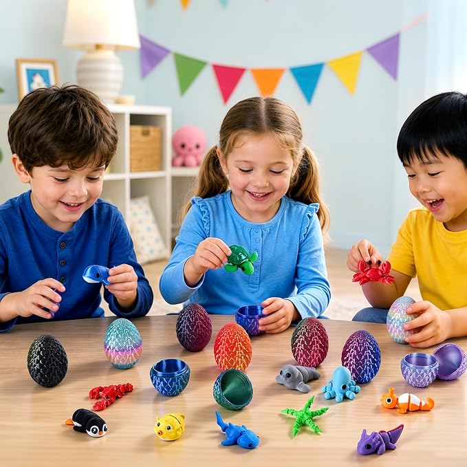 24pcs Telur Kejutan Cetak 3D B - 3D Printing Fidget Toys ulasan dan harga